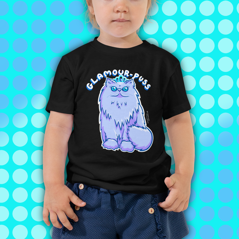 Persian Cat Unisex Toddler Tee - Glamour Puss - 2 to 5 Years - Gifts For Cat Lovers