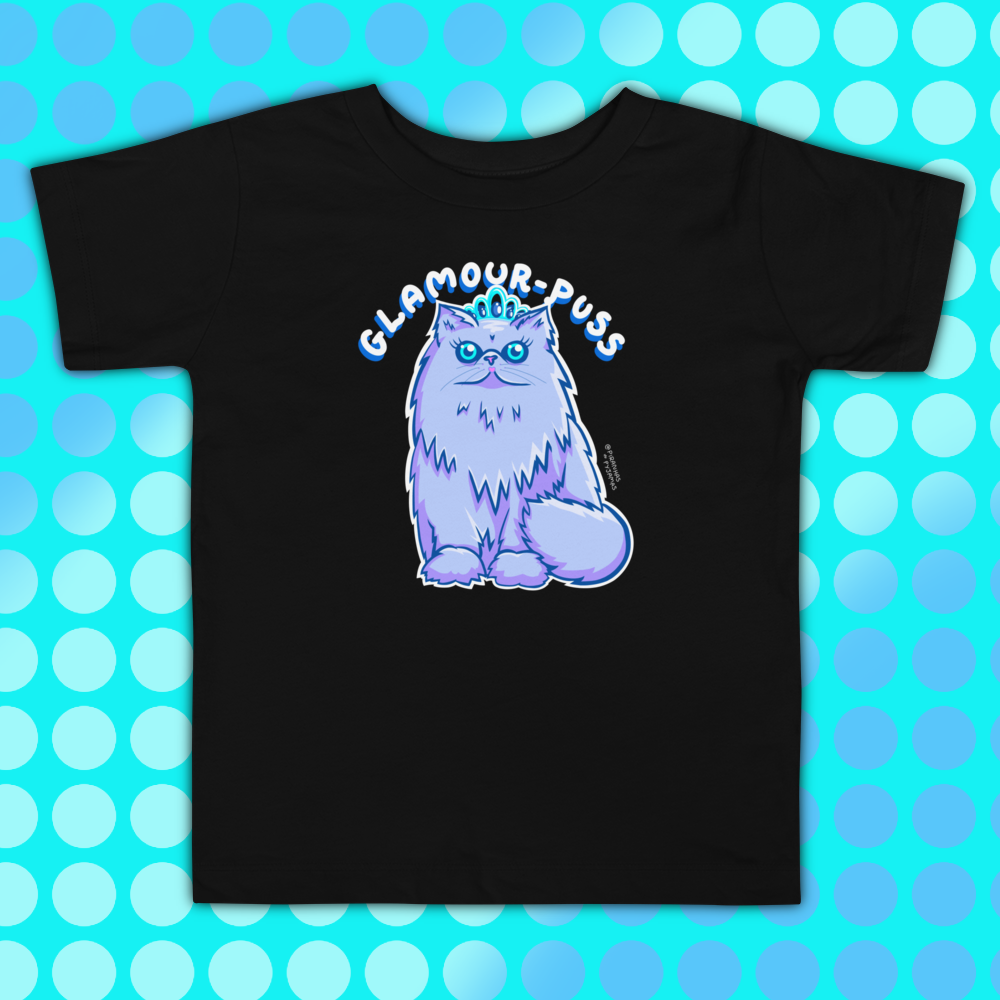 Persian Cat Unisex Toddler Tee - Glamour Puss - 2 to 5 Years - Gifts For Cat Lovers