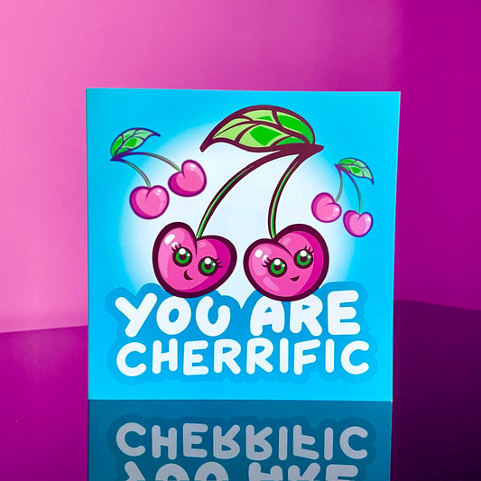 Cherry Greetings Card - You Are Cherrific- Appreciation Card - Motivational Gifts - Thank You Gifts