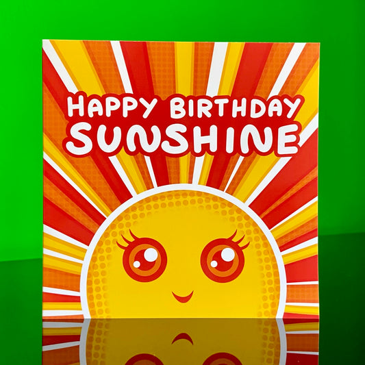 Kawaii Sunshine Birthday Card - Happy Birthday Sun - Happy Gifts - Colourful Greetings Card