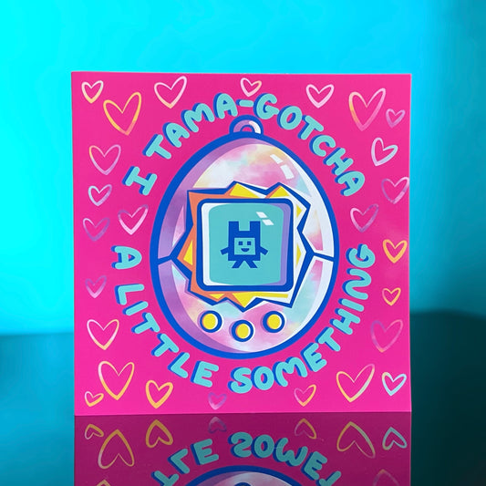 Tamagotcha A Little Something - Greetings Card - Virtual Pet - Japanese Toy - 90’s Vibes