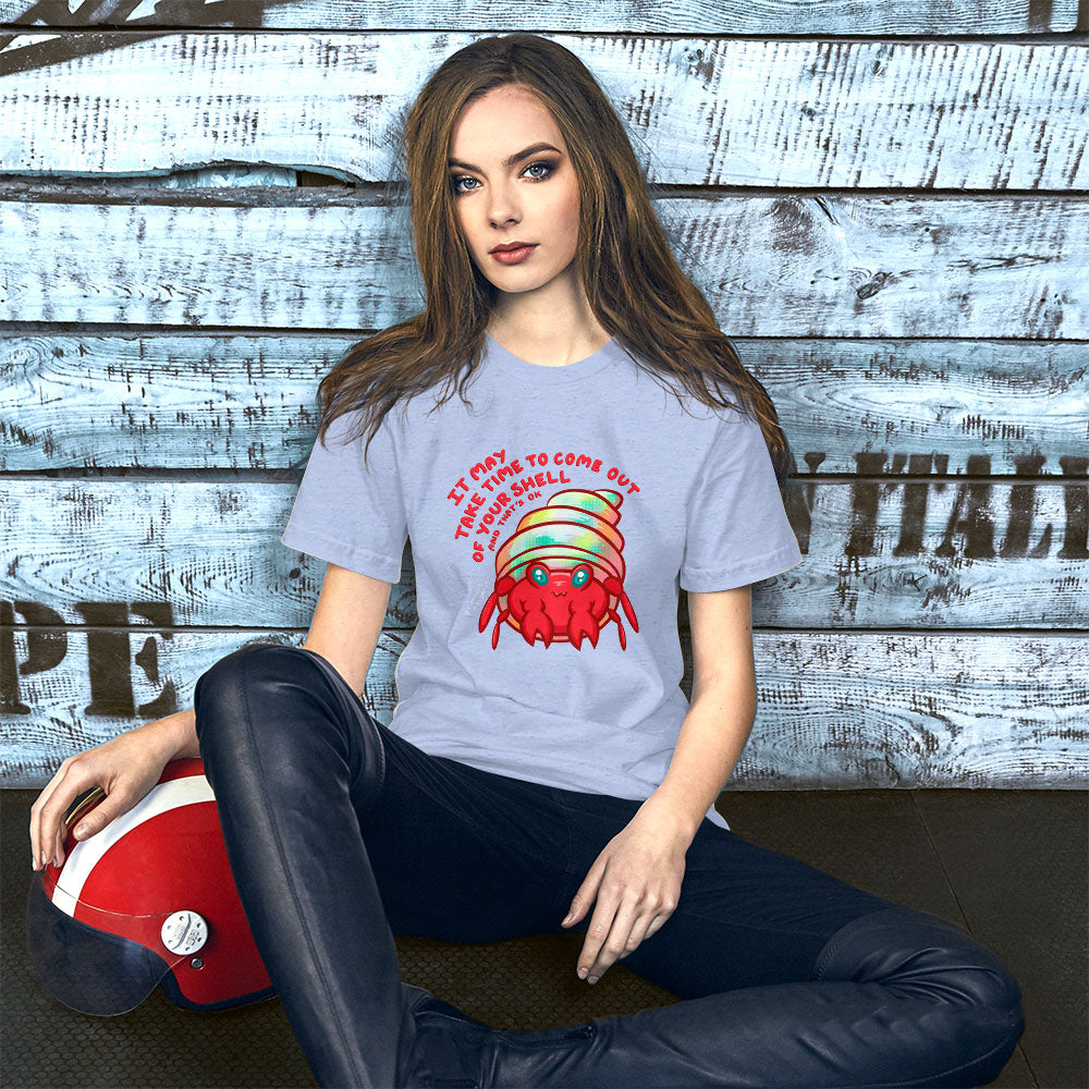 Kawaii Hermit Crab T-Shirt - Unisex Adult Kawaii Tee - Self Care Slogan