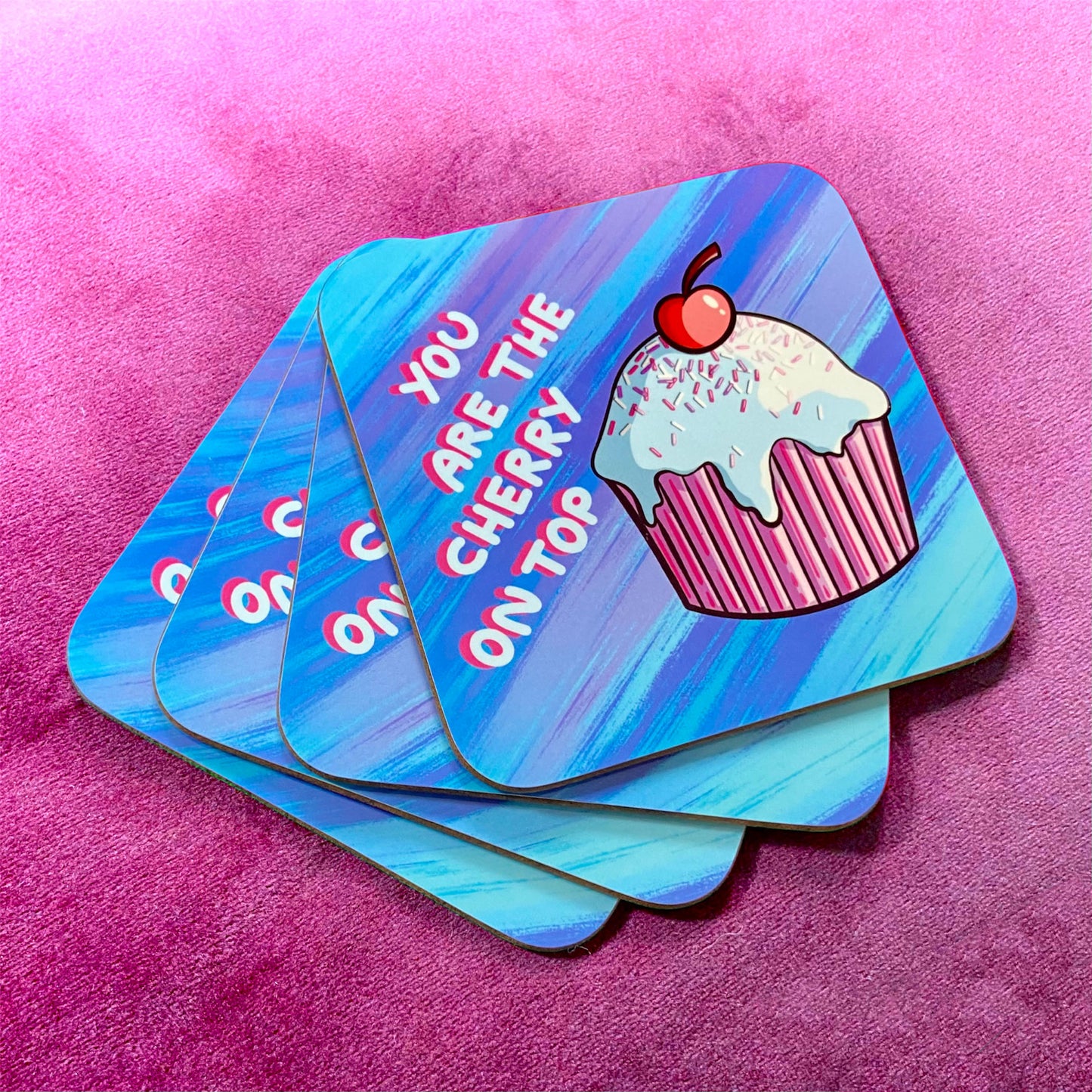 Cherry On Top Coaster - Cupcake Coaster - Affirmation - Appreciation Gift