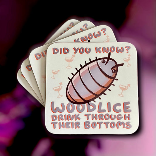 Strange Facts Coaster - Woodlouse - Isopods - Random Gifts - Bug Facts - Quirky Home