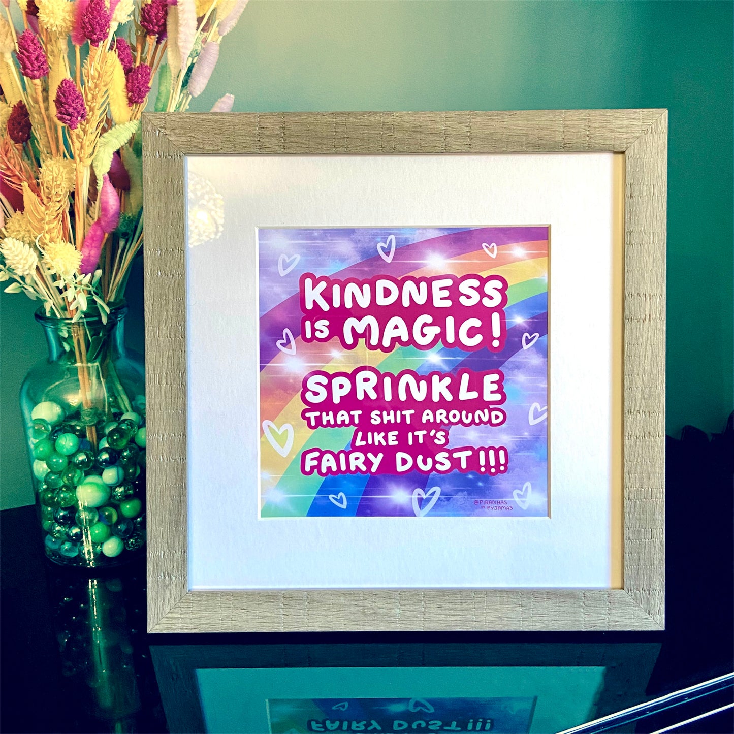 Kindness Is Magic Wall Art - 12x12 - Quirky Home - Kindness Is Key - Sweary - Humour