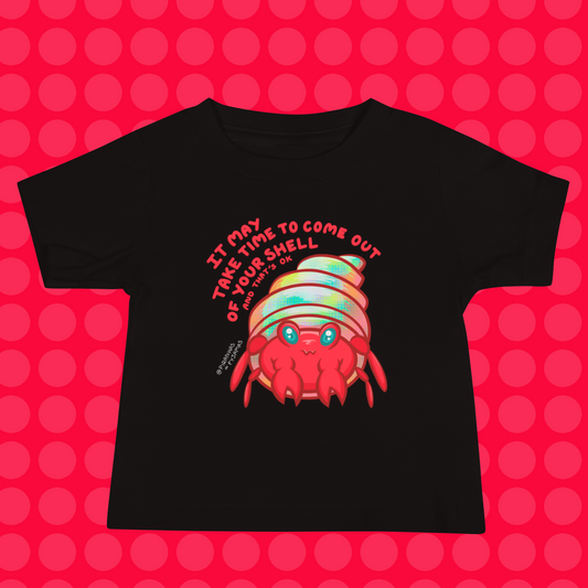 Kawaii Hermit Crab T-Shirt - Unisex Baby Clothes - 6 to 24 Months - Self Care Slogan