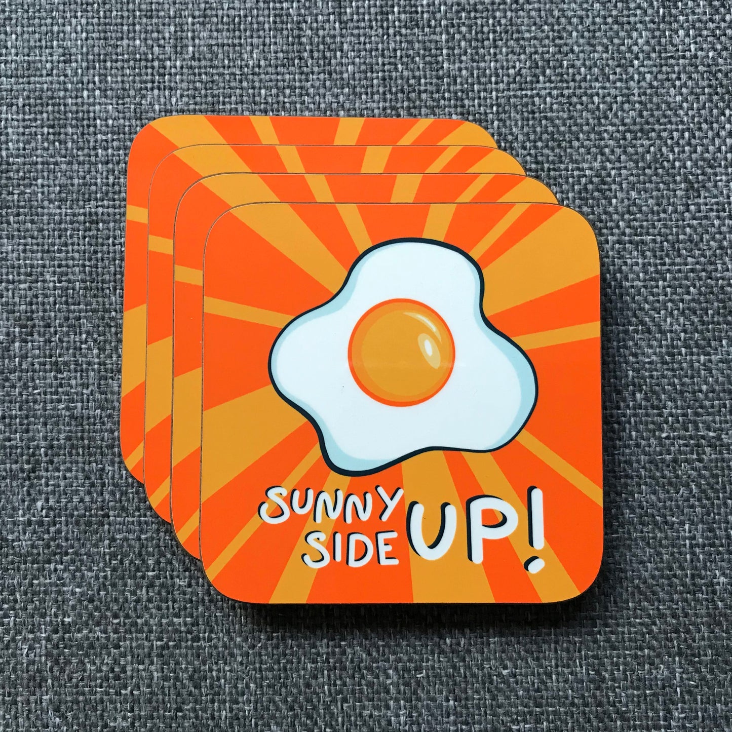 Egg Coaster - Sunny Side Up - Retro Home - Motivational Coaster - Novelty Gift