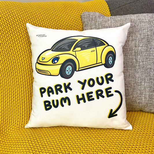 Kawaii Car Cushion - Cute Car - Quirky Home - Cushions - Relaxation -  Yellow Beetle