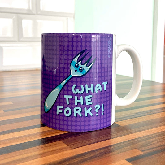 Kawaii Fork Mug - What The Fork? - Funny Mug - Coffee Lover - Tea Lover