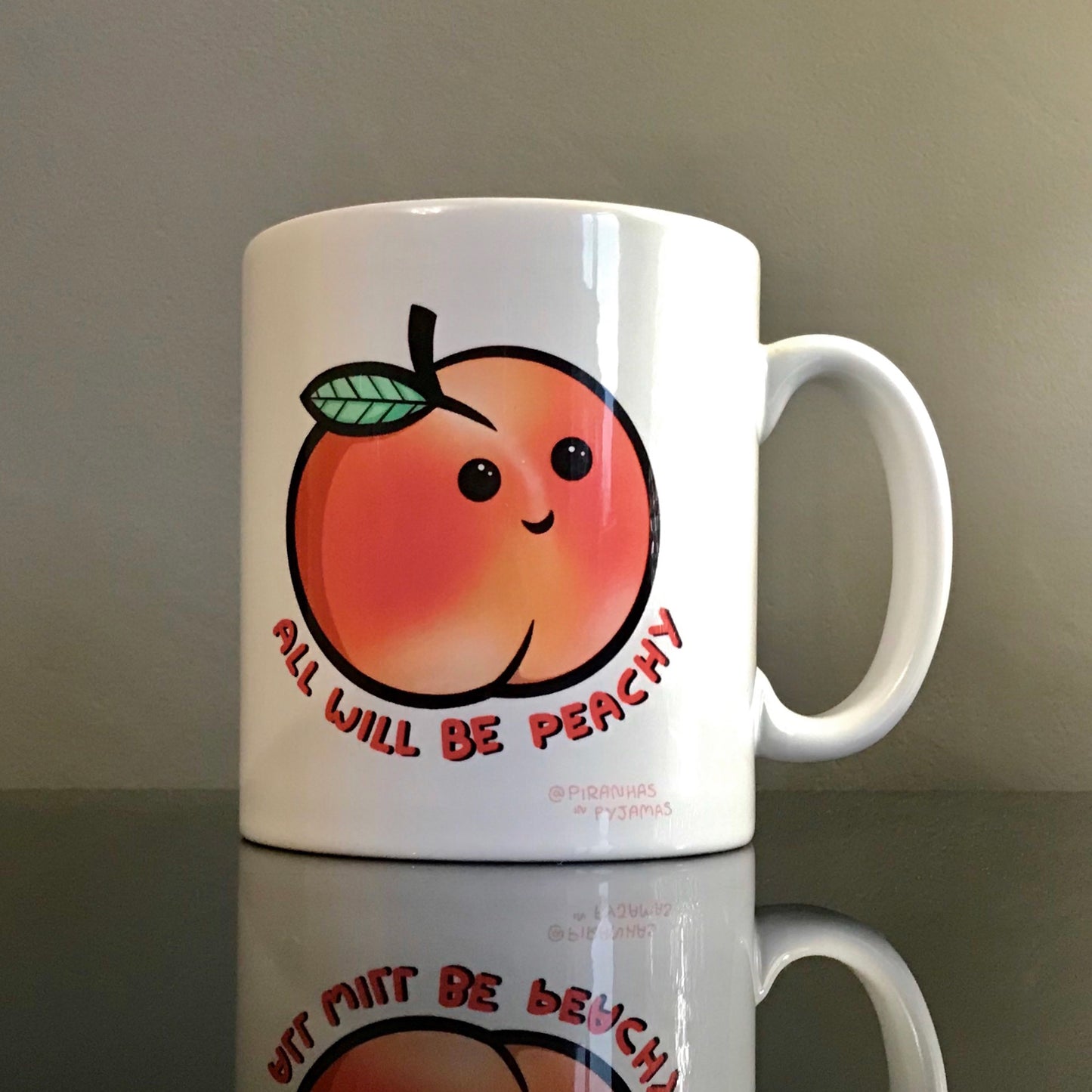 Kawaii Style Peach Mug - Motivational Gifts - Coffee Lover - Gifts For Tea Lovers