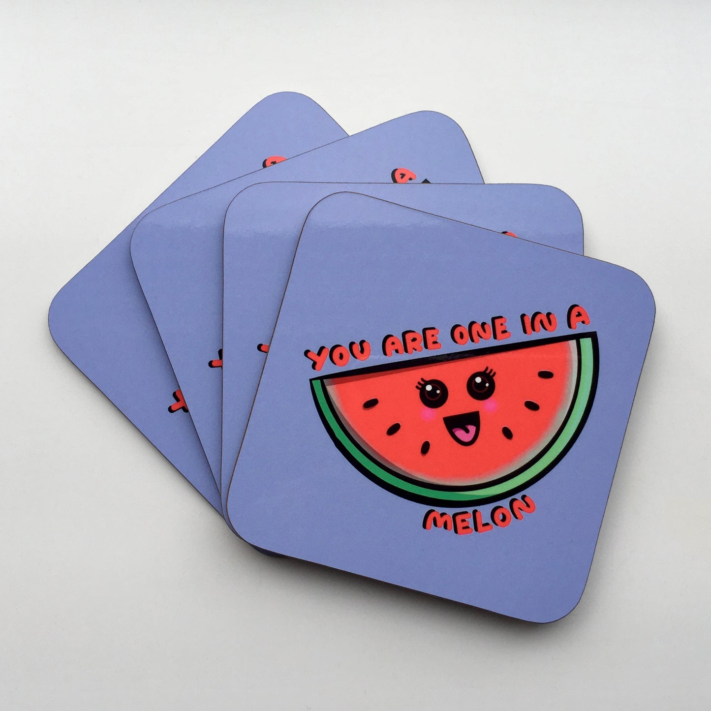 Kawaii Watermelon Coaster - Motivational Coaster - Appreciation Gift - One In A Million